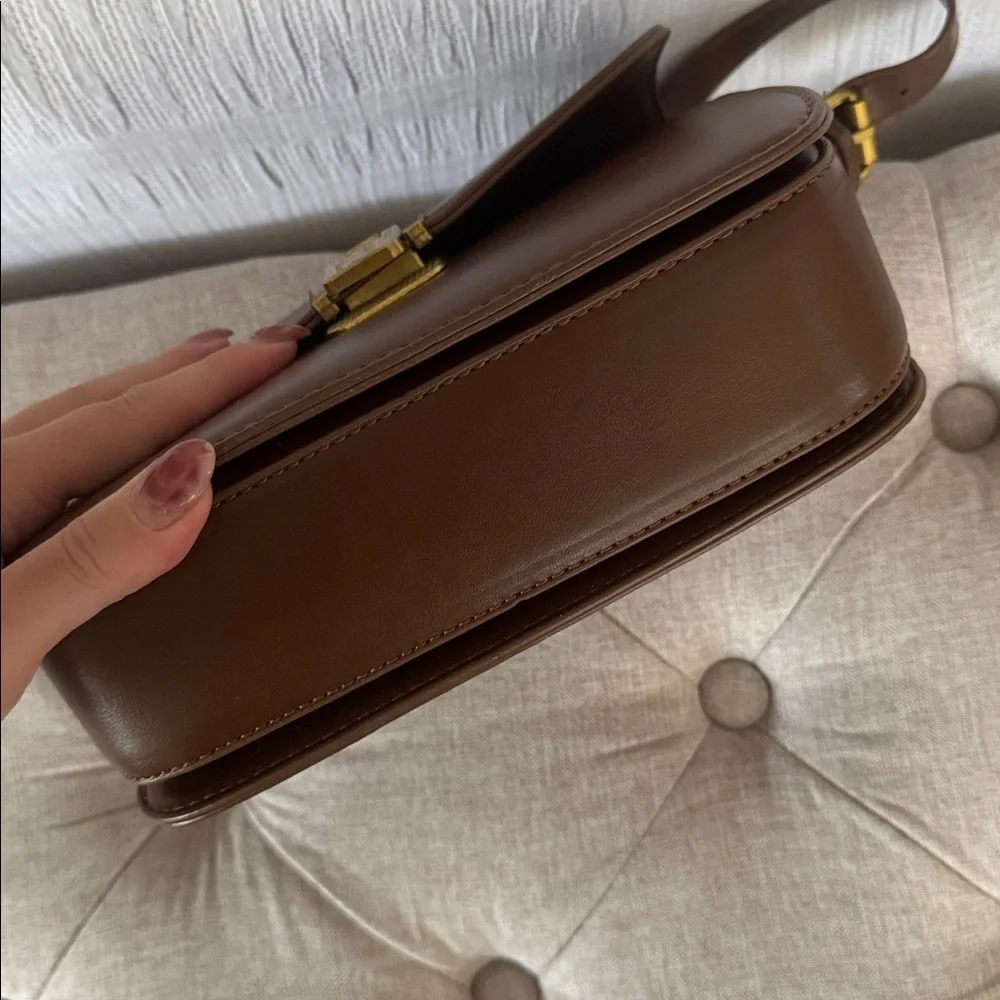 Free People Brown Leather Shoulder Bag with Gold Hardware - Picture 8 of 9